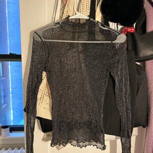 Urban Outfitter Sheer Sparkling Top, Long Sleeve
